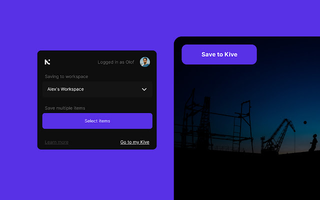 Save to Kive from Chrome web store to be run with OffiDocs Chromium online Save to Kive from Chrome web store to be run with OffiDocs Chromium online