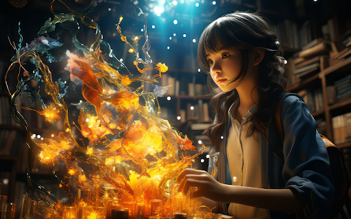 Scene of a girl studying virtual semester from Chrome web store to be run with OffiDocs Chromium online Scene of a girl studying virtual semester from Chrome web store to be run with OffiDocs Chromium online