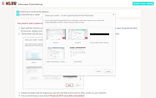 Screen Capturing No Domain Restriction from Chrome web store to be run with OffiDocs Chromium online Screen Capturing No Domain Restriction from Chrome web store to be run with OffiDocs Chromium online