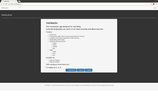 Señalador from Chrome web store to be run with OffiDocs Chromium online Señalador from Chrome web store to be run with OffiDocs Chromium online