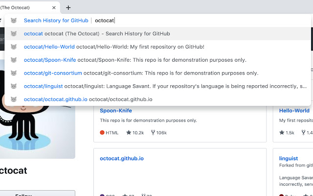Search History for GitHub from Chrome web store to be run with OffiDocs Chromium online Search History for GitHub from Chrome web store to be run with OffiDocs Chromium online