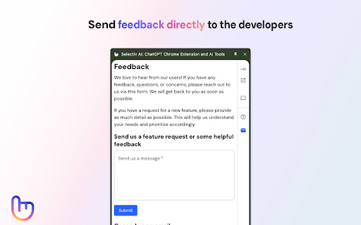 Selectiv AI: ChatGPT Chrome Extension and AI Tools from Chrome web store to be run with OffiDocs Chromium online Selectiv AI: ChatGPT Chrome Extension and AI Tools from Chrome web store to be run with OffiDocs Chromium online