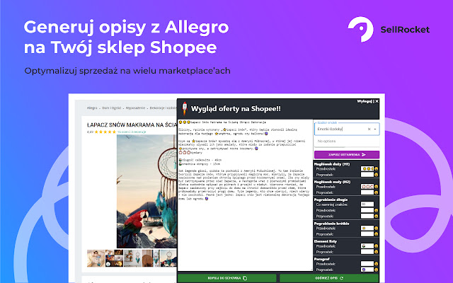 SellRocketPL from Chrome web store to be run with OffiDocs Chromium online SellRocketPL from Chrome web store to be run with OffiDocs Chromium online