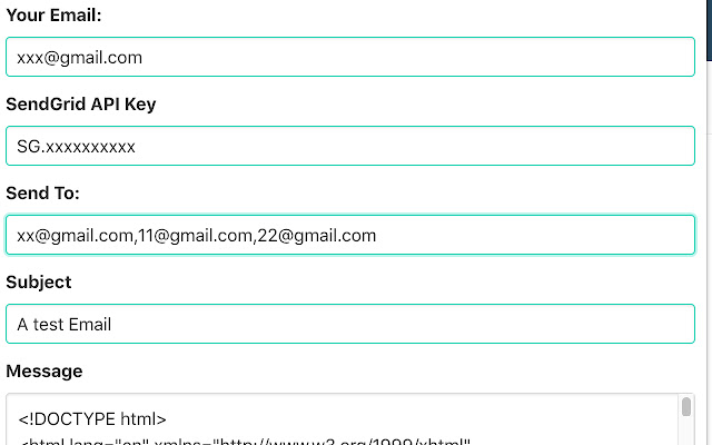 SendGrid Test Email Helper from Chrome web store to be run with OffiDocs Chromium online SendGrid Test Email Helper from Chrome web store to be run with OffiDocs Chromium online