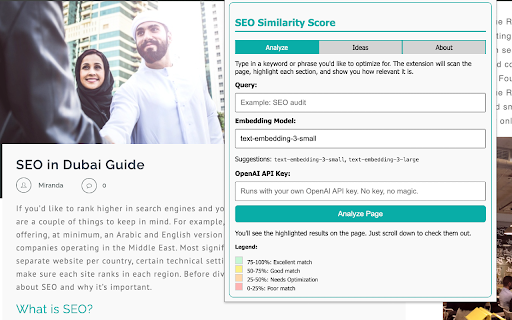 SEO Similarity Score from Chrome web store to be run with OffiDocs Chromium online SEO Similarity Score from Chrome web store to be run with OffiDocs Chromium online
