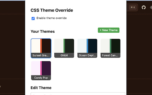 Shadcn/UI Theme Override from Chrome web store to be run with OffiDocs Chromium online Shadcn/UI Theme Override from Chrome web store to be run with OffiDocs Chromium online