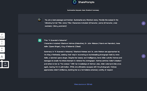SharePrompts: Share your ChatGPT,Bard Prompts from Chrome web store to be run with OffiDocs Chromium online SharePrompts: Share your ChatGPT,Bard Prompts from Chrome web store to be run with OffiDocs Chromium online