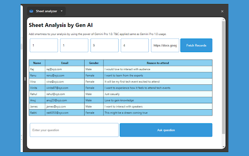 Sheet analyzer from Chrome web store to be run with OffiDocs Chromium online Sheet analyzer from Chrome web store to be run with OffiDocs Chromium online