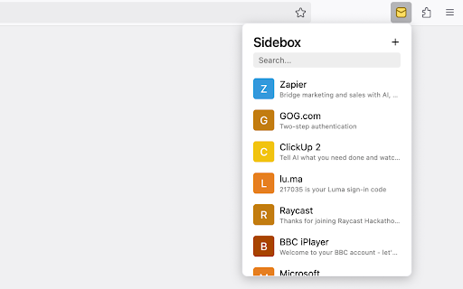 Sidebox from Chrome web store to be run with OffiDocs Chromium online Sidebox from Chrome web store to be run with OffiDocs Chromium online