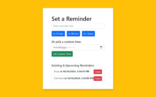 Simple Reminders from Chrome web store to be run with OffiDocs Chromium online Simple Reminders from Chrome web store to be run with OffiDocs Chromium online