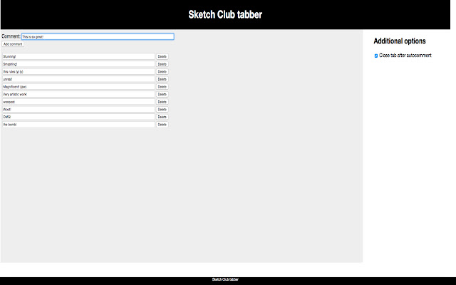 Sketch Club tabber from Chrome web store to be run with OffiDocs Chromium online Sketch Club tabber from Chrome web store to be run with OffiDocs Chromium online
