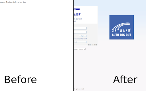 SkywardAutoLogOut from Chrome web store to be run with OffiDocs Chromium online SkywardAutoLogOut from Chrome web store to be run with OffiDocs Chromium online