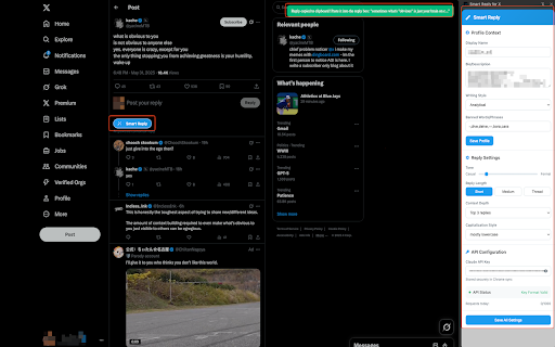 Smart Reply for X from Chrome web store to be run with OffiDocs Chromium online Smart Reply for X from Chrome web store to be run with OffiDocs Chromium online