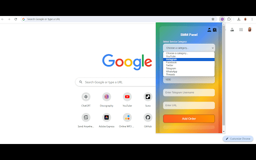 SMM Panel Social Media Audience Builder from Chrome web store to be run with OffiDocs Chromium online SMM Panel Social Media Audience Builder from Chrome web store to be run with OffiDocs Chromium online