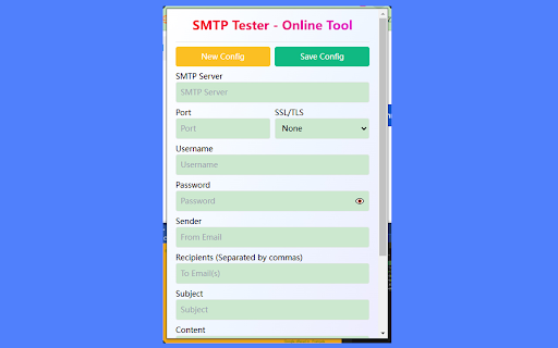 SMTP Tester Check Email Server SMTP Tool from Chrome web store to be run with OffiDocs Chromium online SMTP Tester Check Email Server SMTP Tool from Chrome web store to be run with OffiDocs Chromium online