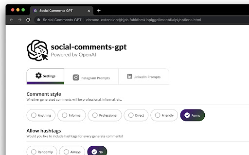 Social Comments GPT from Chrome web store to be run with OffiDocs Chromium online Social Comments GPT from Chrome web store to be run with OffiDocs Chromium online