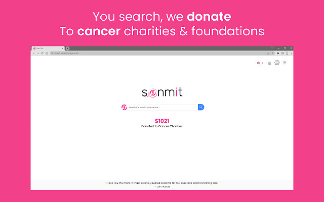 Sonmit The Search Engine that Fights Cancer from Chrome web store to be run with OffiDocs Chromium online Sonmit The Search Engine that Fights Cancer from Chrome web store to be run with OffiDocs Chromium online