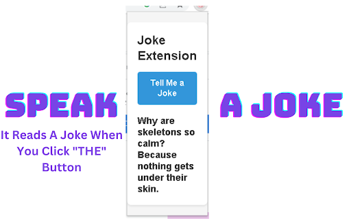 SpeakAJoke from Chrome web store to be run with OffiDocs Chromium online SpeakAJoke from Chrome web store to be run with OffiDocs Chromium online