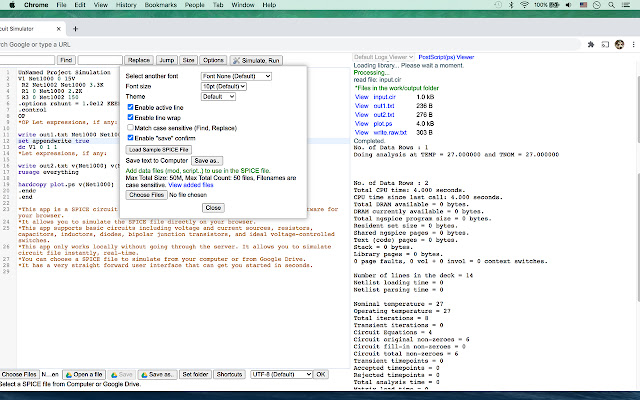 SPICE Circuit Simulator from Chrome web store to be run with OffiDocs Chromium online SPICE Circuit Simulator from Chrome web store to be run with OffiDocs Chromium online