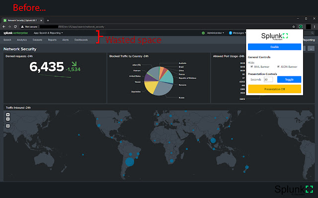 Splunk Fullscreen from Chrome web store to be run with OffiDocs Chromium online Splunk Fullscreen from Chrome web store to be run with OffiDocs Chromium online