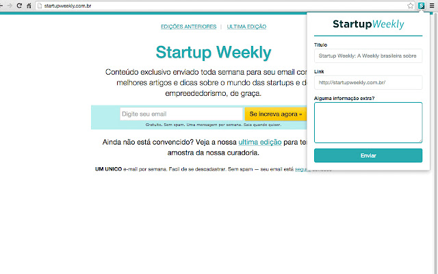 StartupWeekly from Chrome web store to be run with OffiDocs Chromium online StartupWeekly from Chrome web store to be run with OffiDocs Chromium online