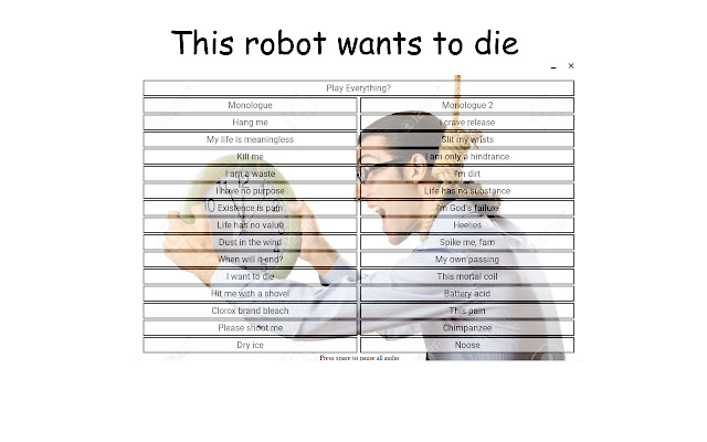 Suicidal Soundboard from Chrome web store to be run with OffiDocs Chromium online Suicidal Soundboard from Chrome web store to be run with OffiDocs Chromium online