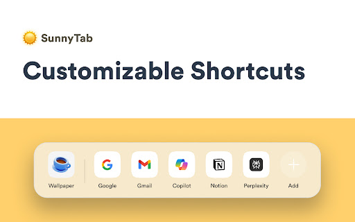 SunnyTab New tab with weather adaptive wallpapers and AI from Chrome web store to be run with OffiDocs Chromium online SunnyTab New tab with weather adaptive wallpapers and AI from Chrome web store to be run with OffiDocs Chromium online