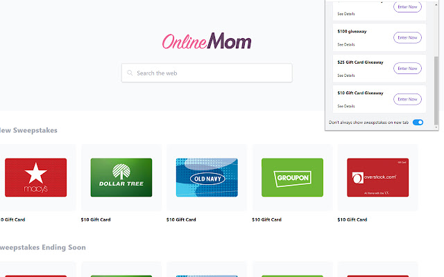 SweepsAlert by OnlineMom from Chrome web store to be run with OffiDocs Chromium online SweepsAlert by OnlineMom from Chrome web store to be run with OffiDocs Chromium online