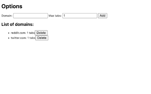 Tab Limiter from Chrome web store to be run with OffiDocs Chromium online Tab Limiter from Chrome web store to be run with OffiDocs Chromium online