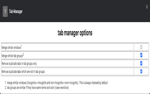 Tab Manager from Chrome web store to be run with OffiDocs Chromium online Tab Manager from Chrome web store to be run with OffiDocs Chromium online