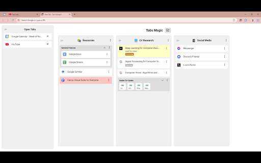 Tabs Magic from Chrome web store to be run with OffiDocs Chromium online Tabs Magic from Chrome web store to be run with OffiDocs Chromium online