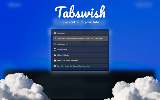 Tabswish from Chrome web store to be run with OffiDocs Chromium online Tabswish from Chrome web store to be run with OffiDocs Chromium online