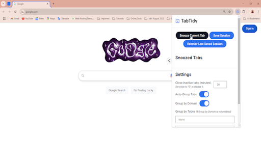 Tab Tidy from Chrome web store to be run with OffiDocs Chromium online Tab Tidy from Chrome web store to be run with OffiDocs Chromium online