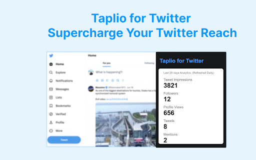 Taplio for Twitter from Chrome web store to be run with OffiDocs Chromium online Taplio for Twitter from Chrome web store to be run with OffiDocs Chromium online