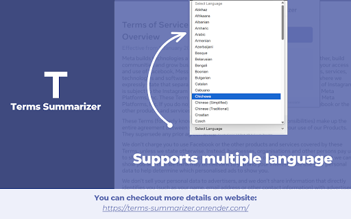 Terms Summarizer from Chrome web store to be run with OffiDocs Chromium online Terms Summarizer from Chrome web store to be run with OffiDocs Chromium online