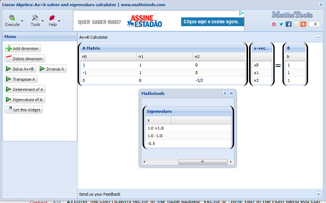 The Matrix Calculator from Chrome web store to be run with OffiDocs Chromium online The Matrix Calculator from Chrome web store to be run with OffiDocs Chromium online