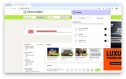 Thrifty Classified Ads Search from Chrome web store to be run with OffiDocs Chromium online Thrifty Classified Ads Search from Chrome web store to be run with OffiDocs Chromium online