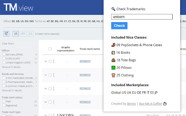 TMview Quick Check from Chrome web store to be run with OffiDocs Chromium online TMview Quick Check from Chrome web store to be run with OffiDocs Chromium online