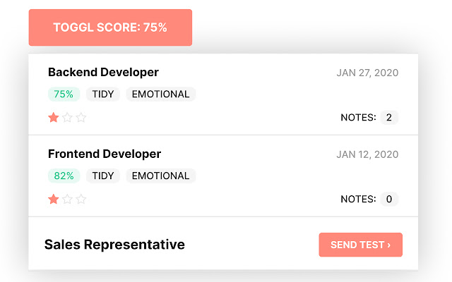 Toggl Score from Chrome web store to be run with OffiDocs Chromium online Toggl Score from Chrome web store to be run with OffiDocs Chromium online