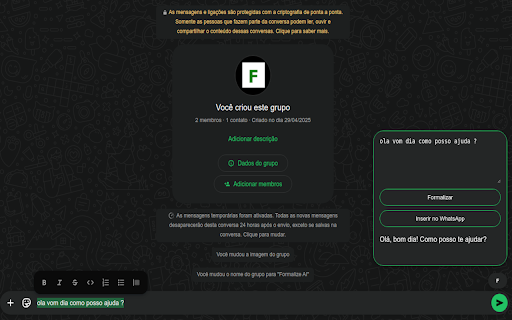 Tom Formal WhatsApp from Chrome web store to be run with OffiDocs Chromium online Tom Formal WhatsApp from Chrome web store to be run with OffiDocs Chromium online