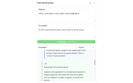 Translate Practice from Chrome web store to be run with OffiDocs Chromium online Translate Practice from Chrome web store to be run with OffiDocs Chromium online