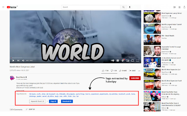 TubeSpy from Chrome web store to be run with OffiDocs Chromium online TubeSpy from Chrome web store to be run with OffiDocs Chromium online
