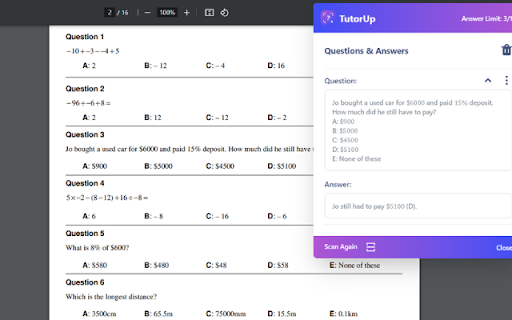 TutorUp AI Homework Exam Helper from Chrome web store to be run with OffiDocs Chromium online TutorUp AI Homework Exam Helper from Chrome web store to be run with OffiDocs Chromium online