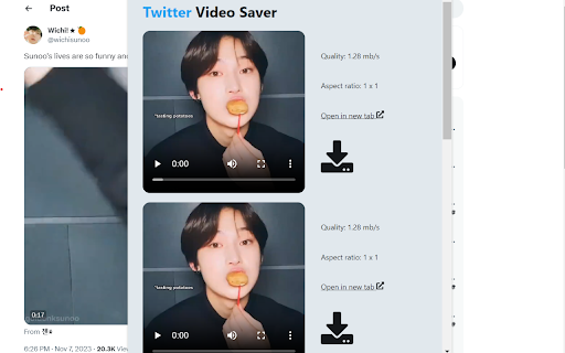 Twitter Video Saver from Chrome web store to be run with OffiDocs Chromium online Twitter Video Saver from Chrome web store to be run with OffiDocs Chromium online