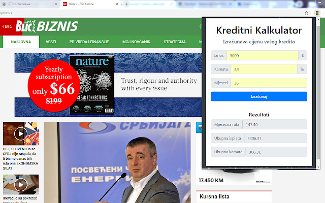 Univerzalni Kreditni Kalkulator from Chrome web store to be run with OffiDocs Chromium online Univerzalni Kreditni Kalkulator from Chrome web store to be run with OffiDocs Chromium online