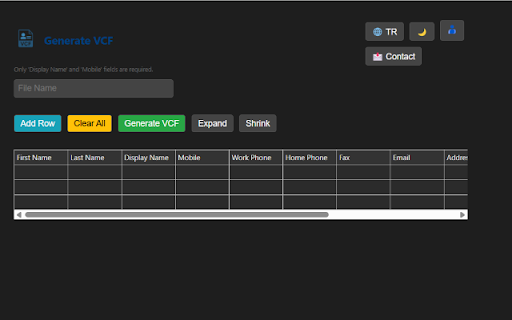 VCF Oluştur from Chrome web store to be run with OffiDocs Chromium online VCF Oluştur from Chrome web store to be run with OffiDocs Chromium online