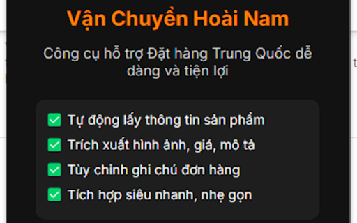 Vận Chuyển Hoài Nam from Chrome web store to be run with OffiDocs Chromium online Vận Chuyển Hoài Nam from Chrome web store to be run with OffiDocs Chromium online