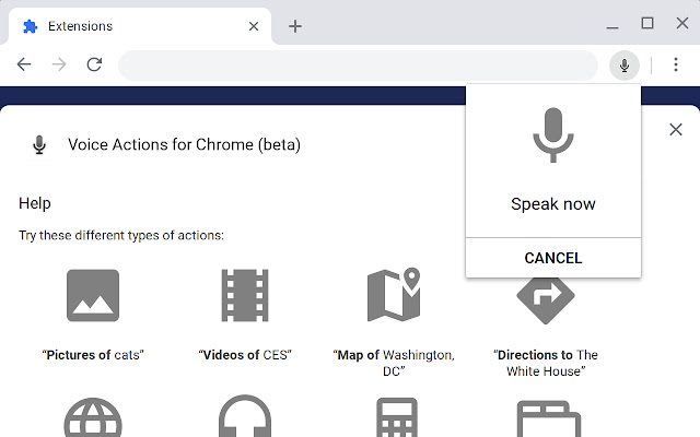 Voice Actions for Chrome (beta) from Chrome web store to be run with OffiDocs Chromium online Voice Actions for Chrome (beta) from Chrome web store to be run with OffiDocs Chromium online