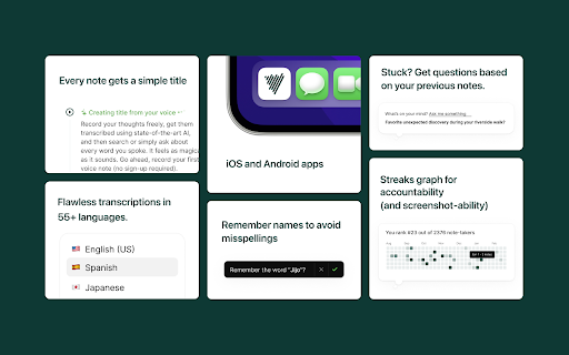 Voicenotes AI: Transcribe Notes and Meetings from Chrome web store to be run with OffiDocs Chromium online Voicenotes AI: Transcribe Notes and Meetings from Chrome web store to be run with OffiDocs Chromium online
