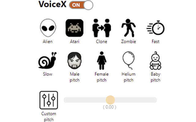 VoiceX Voice Changer from Chrome web store to be run with OffiDocs Chromium online VoiceX Voice Changer from Chrome web store to be run with OffiDocs Chromium online